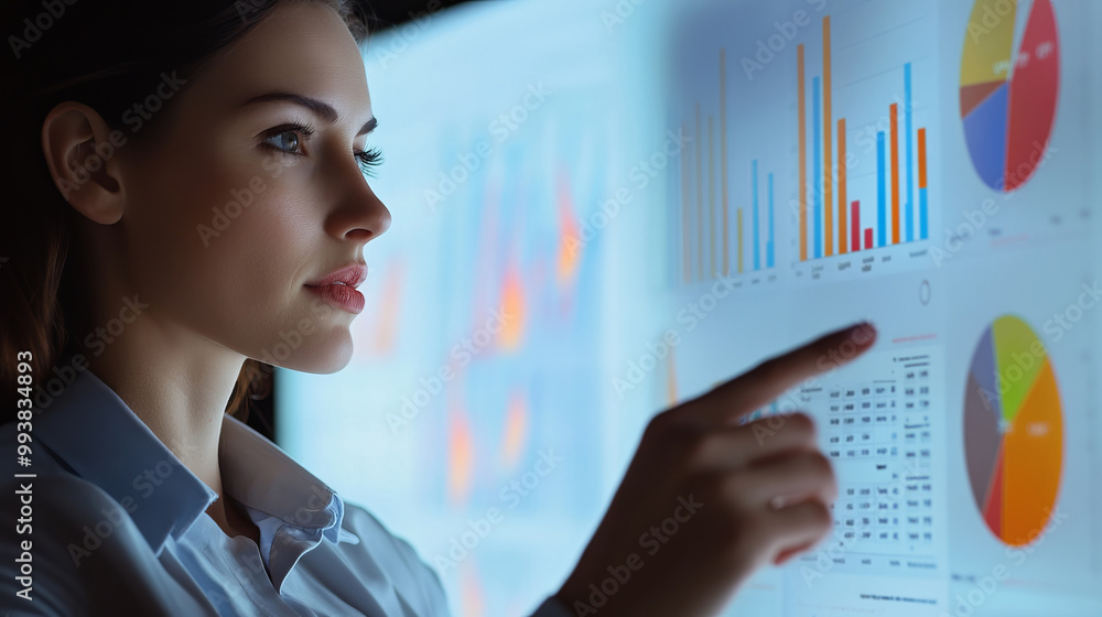 Businesswoman Analyzing Financial Reports Businesswoman Analyzing Financial Reports