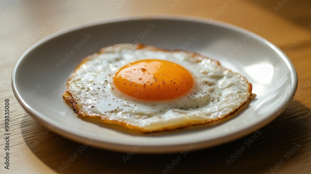 Sunny-Side-Up delicious egg on white plate Sunny-Side-Up delicious egg on white plate