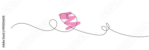 Heart shape line art vector illustration. love continues liner vector . love icon . pink heart icon vector .