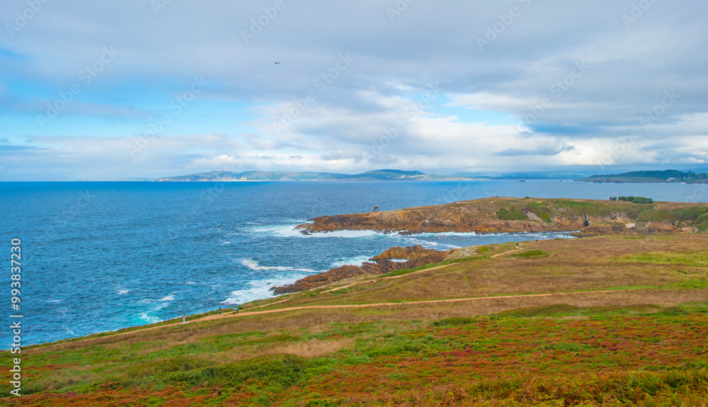 Wild shore with rocks and stones along the coast of northern Spain, Muxia, Galicia, September 12, 2024 Wild shore with rocks and stones along the coast of northern Spain, Muxia, Galicia, September 12, 2024