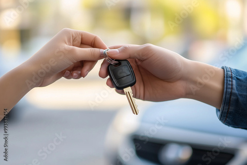 hands over the car keys to another person