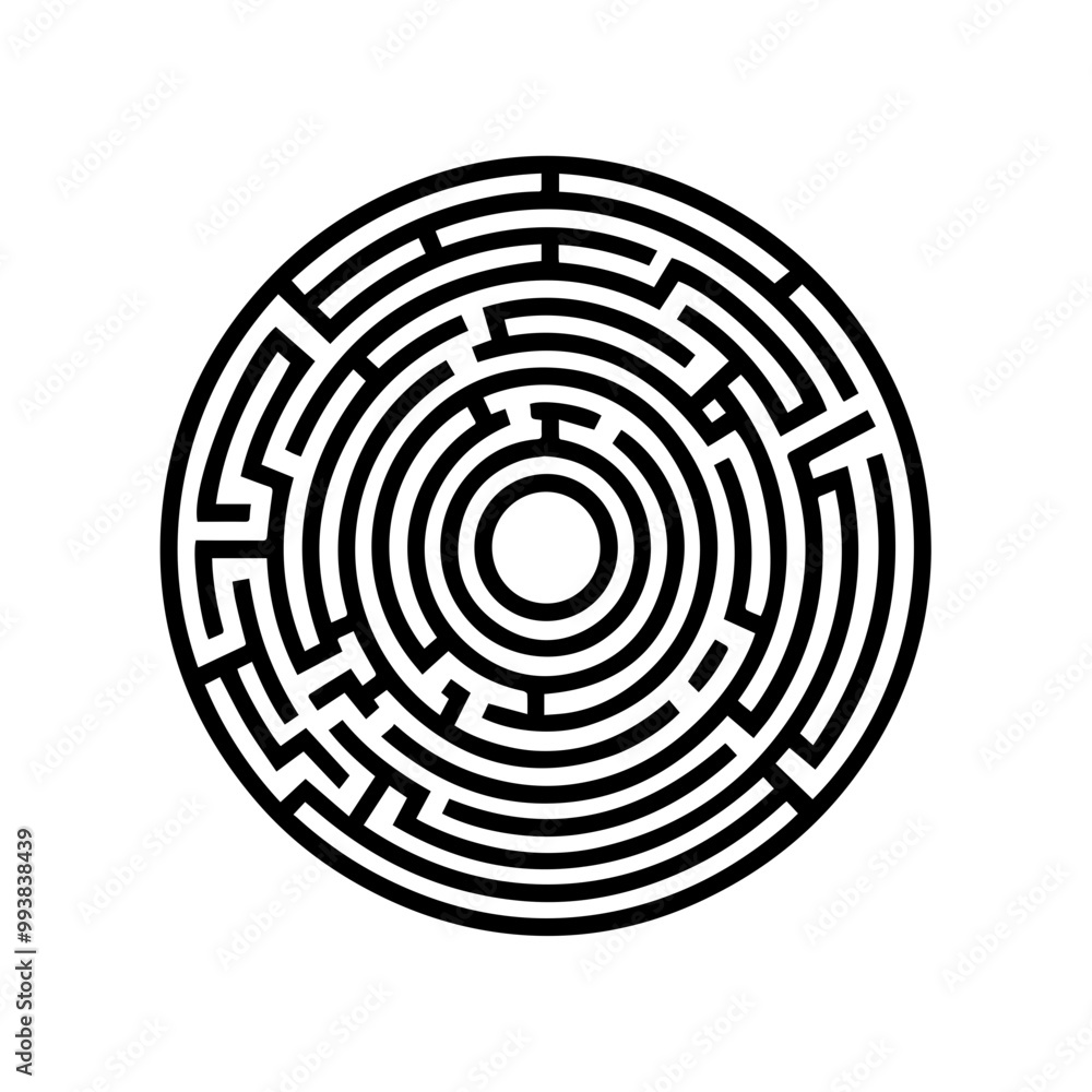 Black circle vector maze Black circle vector maze