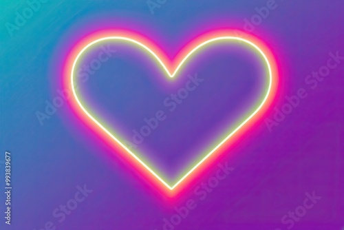 Playful Streak Gradient Heart Outline in Cheerful Neon Tones for Modern Digital Use