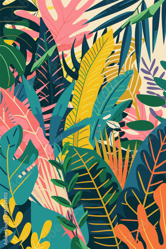 Exotic plant foliage background