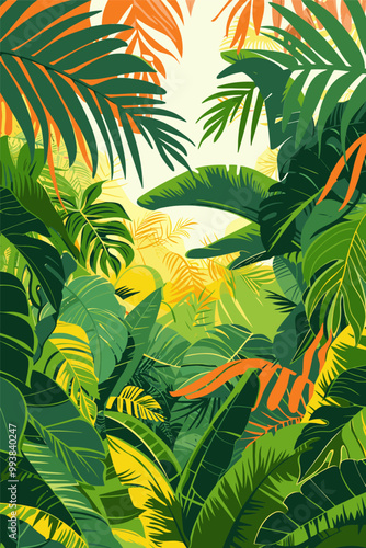 Exotic plant foliage background