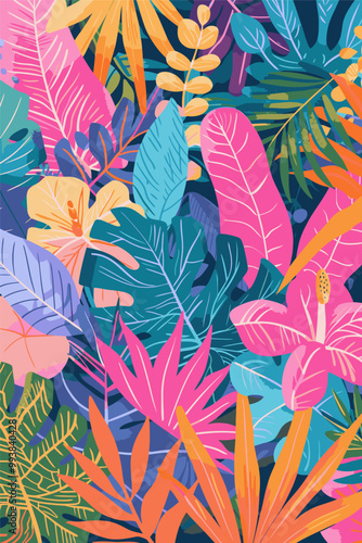 Exotic plant foliage background