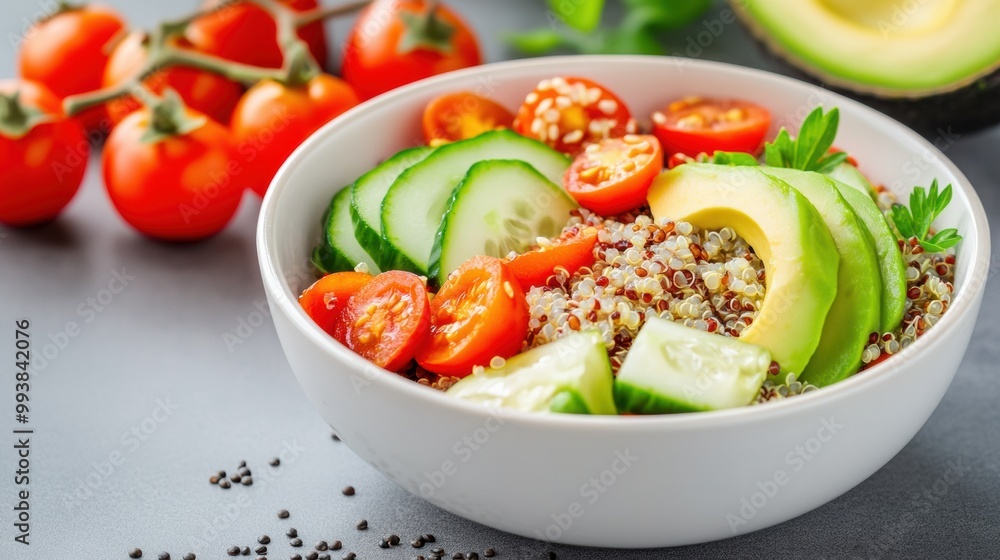 Fresh Quinoa Salad with Avocado and Cherry Tomatoes Fresh Quinoa Salad with Avocado and Cherry Tomatoes