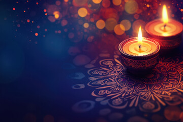 festival of lights tradition Diya oil lamps on diwali festival