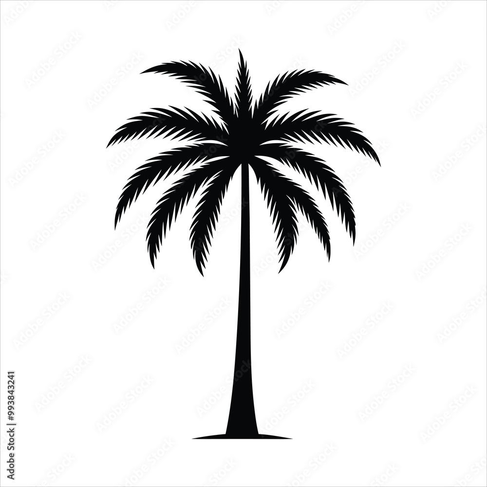 Minimalist Silhouette of a Single Palm Tree Design Minimalist Silhouette of a Single Palm Tree Design