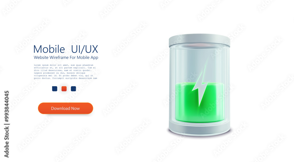 3D vector illustration of a transparent glass battery with a green energy charge and a lightning bolt symbol, representing renewable energy, sustainability, and battery technology advancements 3D vector illustration of a transparent glass battery with a green energy charge and a lightning bolt symbol, representing renewable energy, sustainability, and battery technology advancements