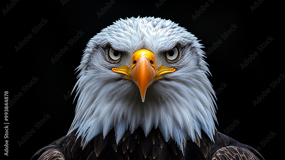 Obraz premium Eagle in Flight on Solid Background