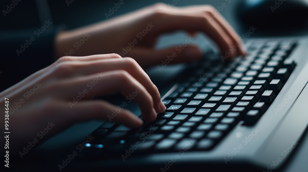 Close-Up of Hands Typing on a Computer Keyboard Close-Up of Hands Typing on a Computer Keyboard