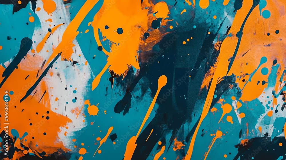 Vibrant Graffiti Art Background with Colorful Paint Splashes. AI generated illustration Vibrant Graffiti Art Background with Colorful Paint Splashes. AI generated illustration