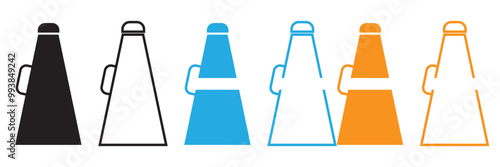 set of Cheerleading flat icons. Megaphone, pom-poms. Sport team support group . customizable illustration. linear Contour symbol. Vector collection with editable stock isolated on transparent.