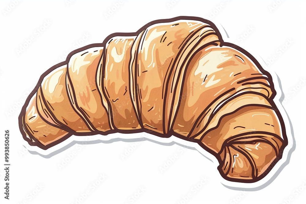 ai generative cartoon art croissant ai generative cartoon art croissant