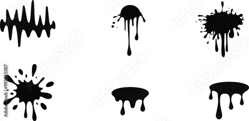 Water splash set, vector illustration.