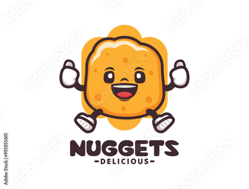 chicken nuggets cartoon mascot vector illustration