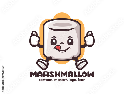 marshmallow cartoon mascot vector illustration