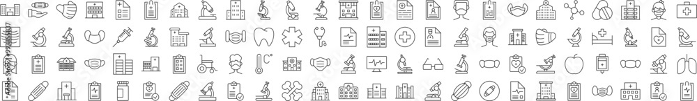 Simple Linear Icon of Health Care and Treatment. Editable Stroke. Minimalistic Linear Pictogram for Design of Cards, Apps, Banners, Posts Simple Linear Icon of Health Care and Treatment. Editable Stroke. Minimalistic Linear Pictogram for Design of Cards, Apps, Banners, Posts