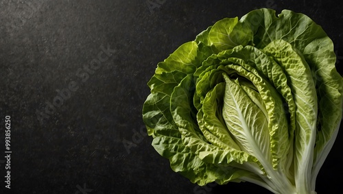 Fresh green cos lettuce isolated on white.