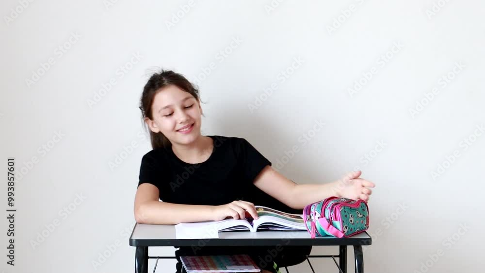 garota estudante me carteira escolar 