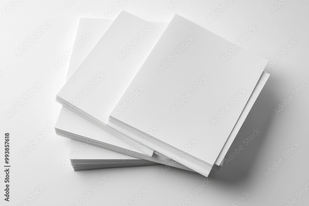Blank A4 Stacked Paper Mockup isolated created with Generative AI Blank A4 Stacked Paper Mockup isolated created with Generative AI