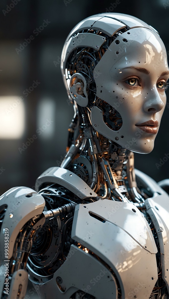 Futuristic humanoid robot showcasing advanced AI technology. Futuristic humanoid robot showcasing advanced AI technology.
