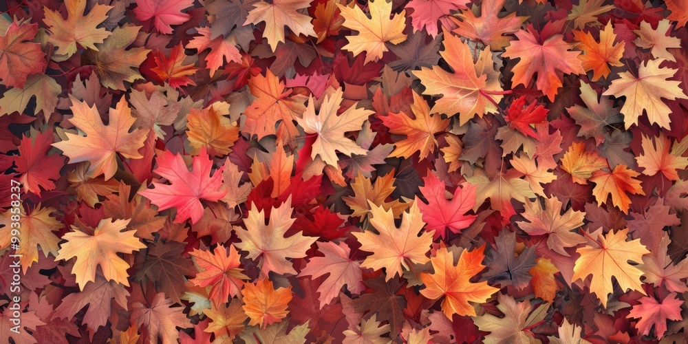 autumnal leaves texture background, top view autumnal leaves texture background, top view