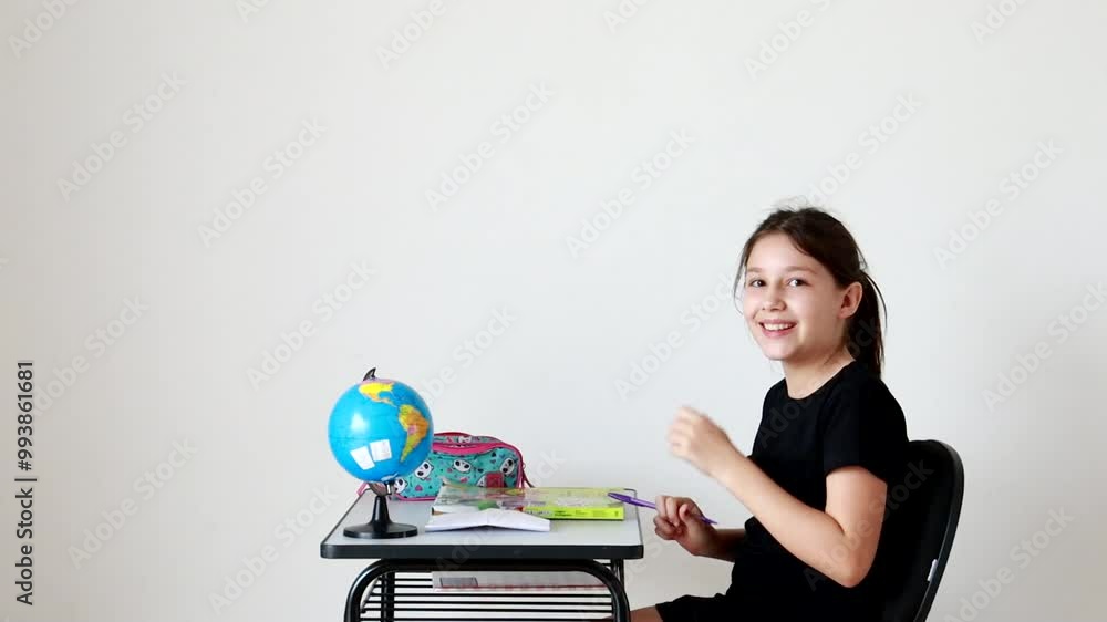 garota estudante me carteira escolar