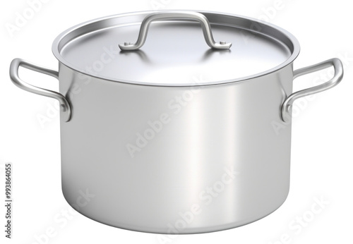 PNG Matte stainless steel pot with handles appliance white background saucepan.