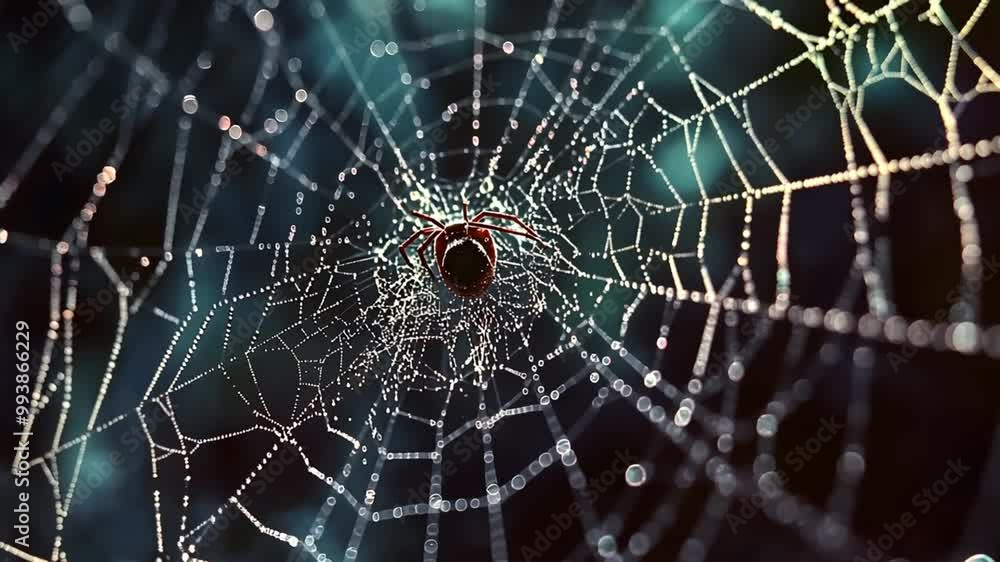 Spiderweb with Dew Drops Spiderweb with Dew Drops
