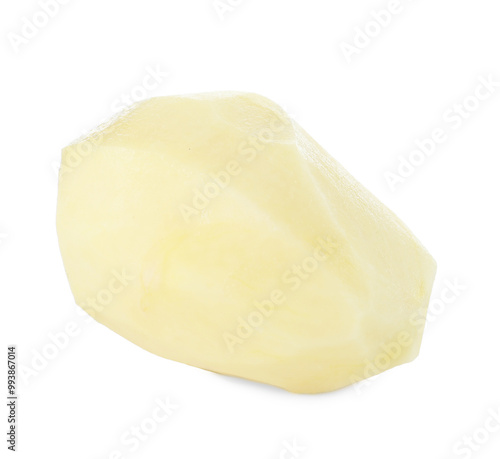 One fresh raw potato isolated on white