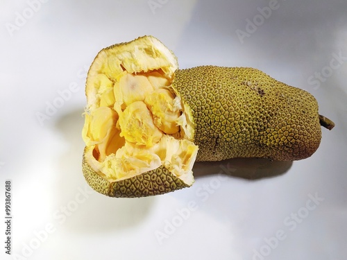 Ripe cempedak fruit on a white background photo