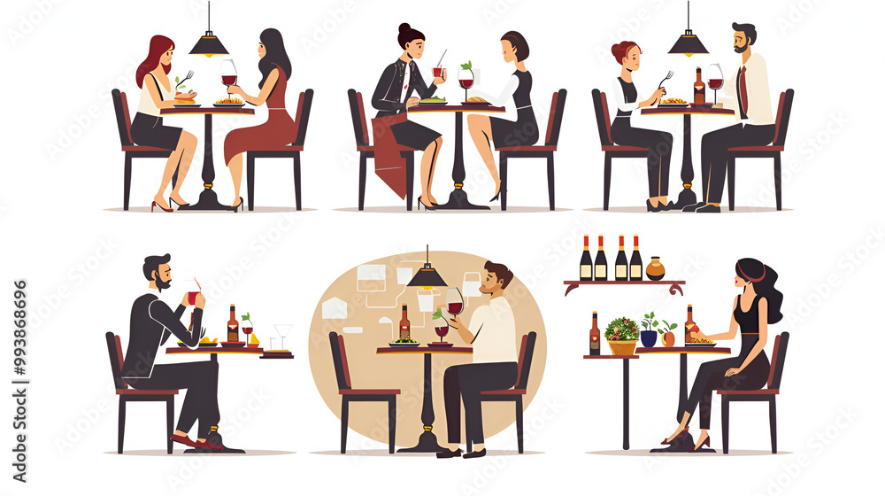 Set of vector illustration on the theme of people Set of vector illustration on the theme of people