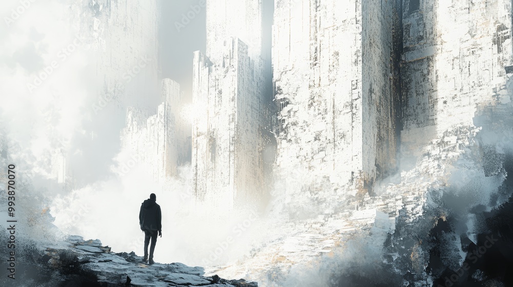 Obraz premium Whispers of Solitude in a Frozen Landscape