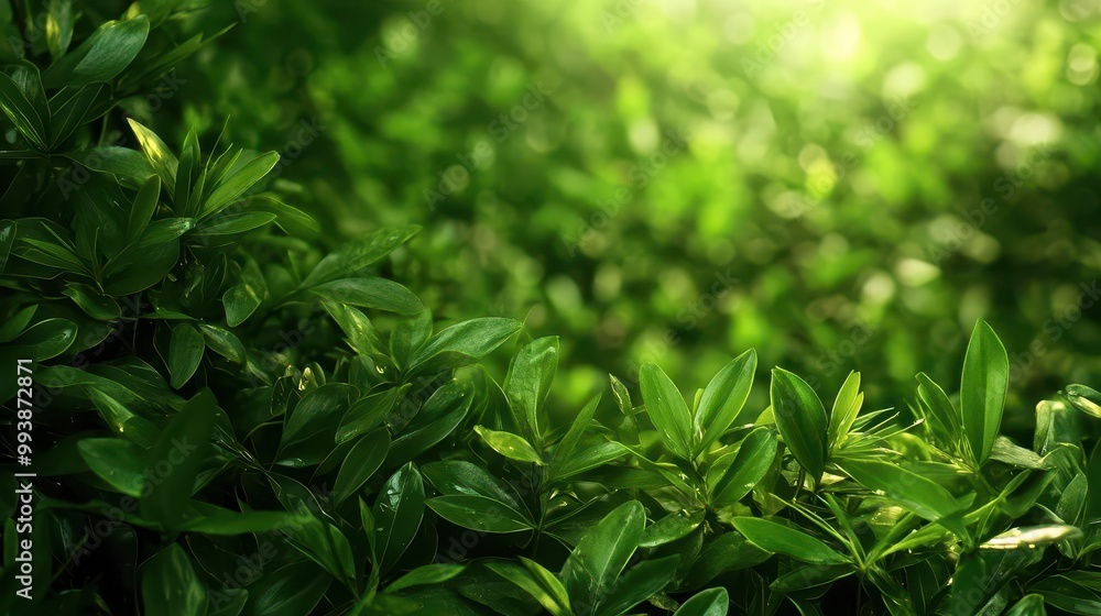Lush green leaves background, vibrant, natural light, fresh foliage. Lush green leaves background, vibrant, natural light, fresh foliage.