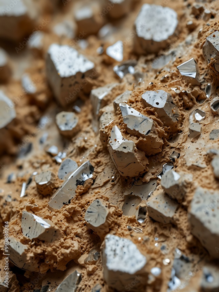 Macro detail of clay inclusion in quartz, showcasing texture. Macro detail of clay inclusion in quartz, showcasing texture.