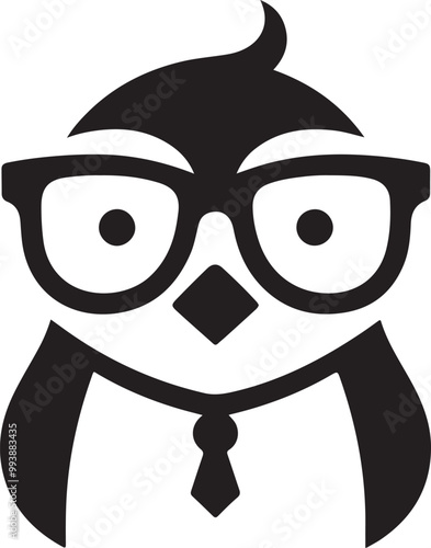 penguin minimalist logo icon design