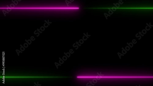 Wallpaper Mural Neon Light Glowing pink and green Color Seamless Neon Light Line Technology, line animation Torontodigital.ca