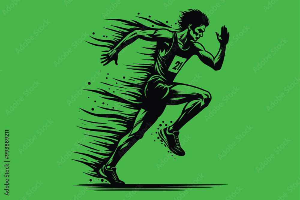 Obraz premium Running man silhouette vector illustrations