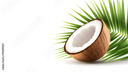 Tropical Delight: Whole and Halved Coconut design