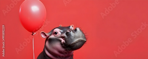 Adorable Baby Hippo with Re...