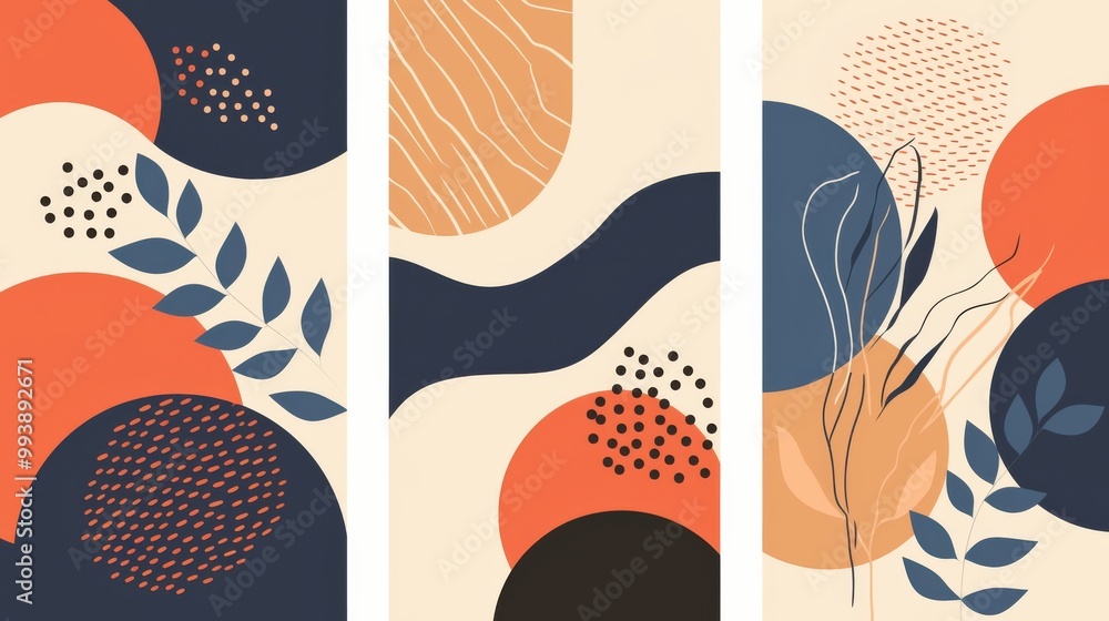 set of three frame Modern Abstract Covers Set Featuring Colorful Geometric Backgrounds - Minimalist Design Vector Illustration set of three frame Modern Abstract Covers Set Featuring Colorful Geometric Backgrounds - Minimalist Design Vector Illustration