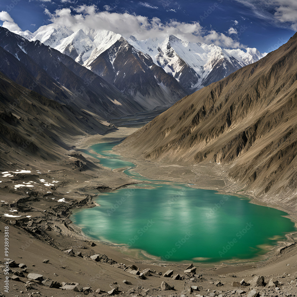 lake and mountains