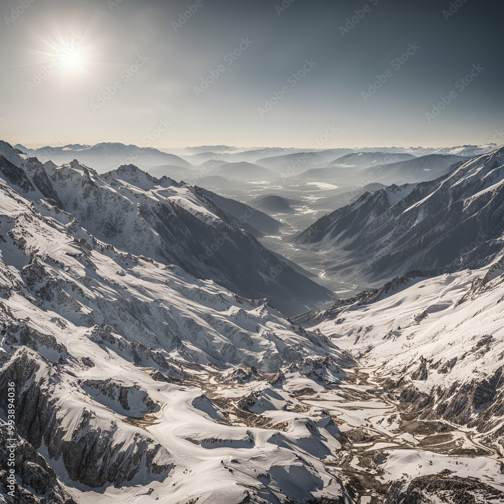snow covered mountains