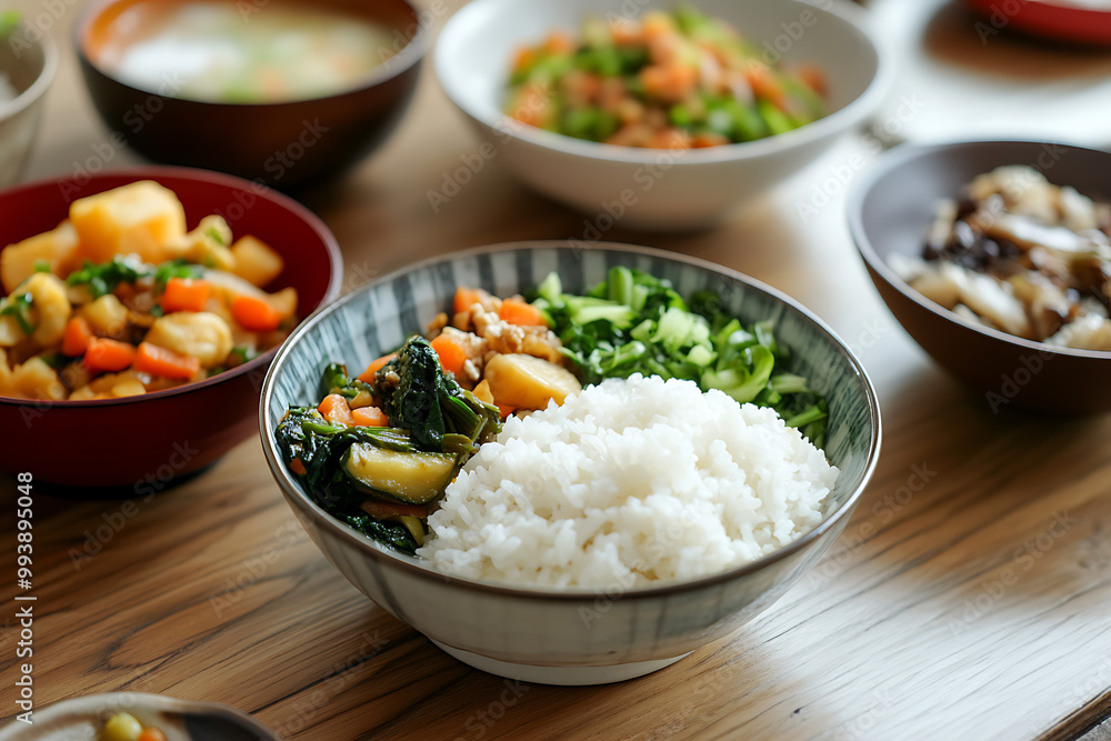 Simple Home-Cooked Meal: A modest yet nourishing meal made from basic ingredients like rice and vegetables, showing that nutritious food doesn’t require extravagance. Simple Home-Cooked Meal: A modest yet nourishing meal made from basic ingredients like rice and vegetables, showing that nutritious food doesn’t require extravagance.