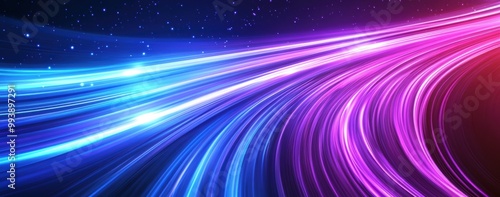 Abstract Glowing Lines Purple Blue Motion Speed Light Trail Background