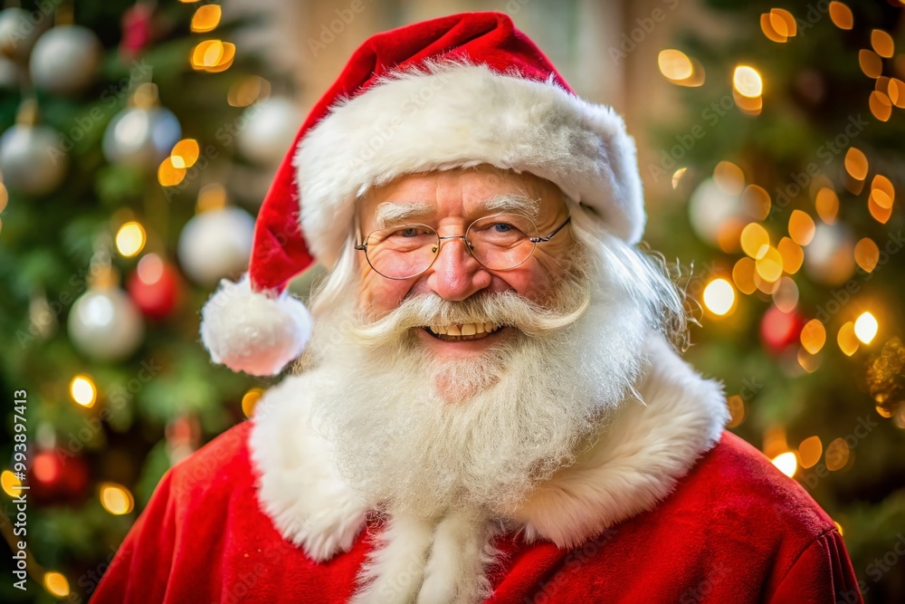 Charming Santa Claus in Festive Attire with a Warm Smile and Traditional Red Outfit for Holidays Charming Santa Claus in Festive Attire with a Warm Smile and Traditional Red Outfit for Holidays