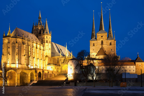 Erfurter Dom St. Marien und Kirche St. Severi, Erfurt,Thüringen, Deutschland