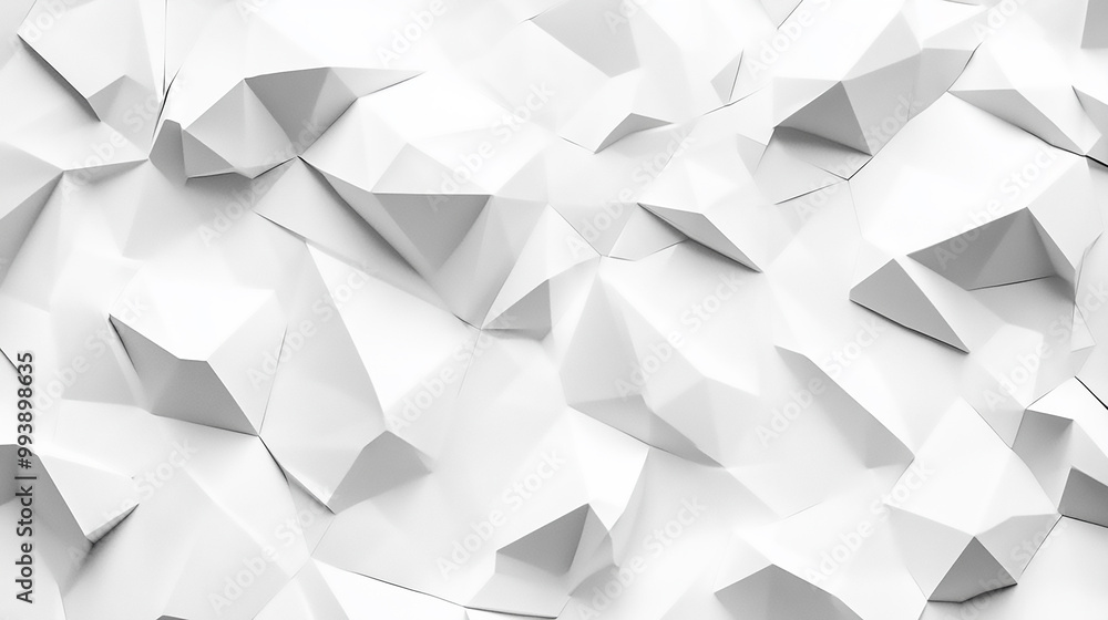 Abstract white polygonal background with 3D geometric shapes. White cloth background abstract with soft shapes Abstract white polygonal background with 3D geometric shapes. White cloth background abstract with soft shapes